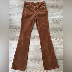 Lagence Stevie Velvet Flare Jeans Womens 27 Brown High Rise Full Length